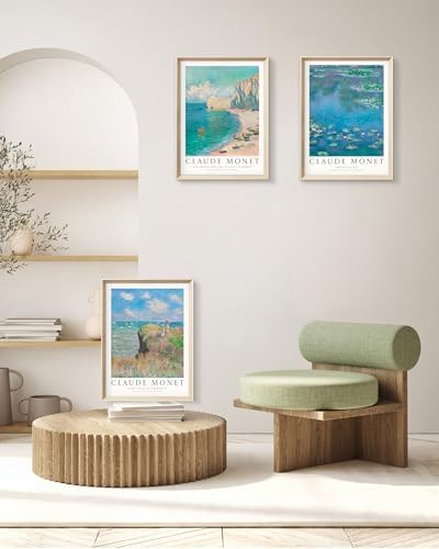 HesenDot Framed Wall Art, Claude Monet Impressionism Canvas Prints Set - Image 6