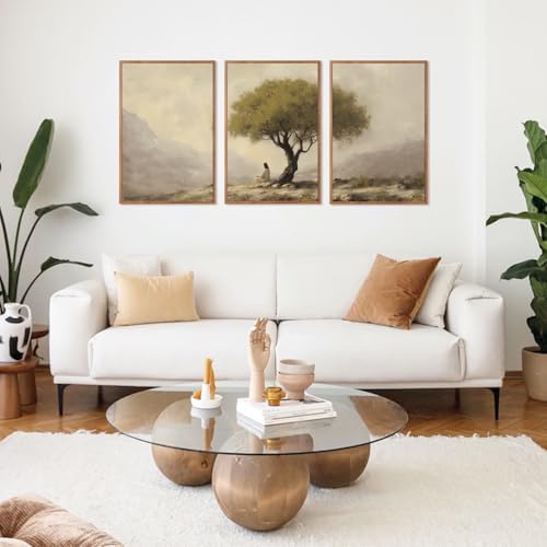 HLNIUC Jesus Sitting Under Olive Tree Canvas Wall Art, Religious Christian Wall - Image 4
