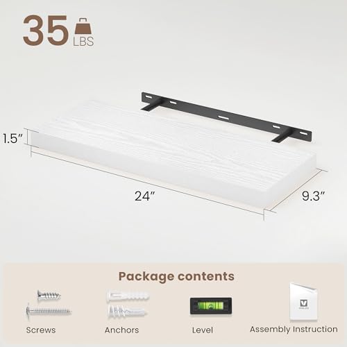 Vivelove Floating Shelves 9 inch Deep 24”Long Set of 2 - Image 3