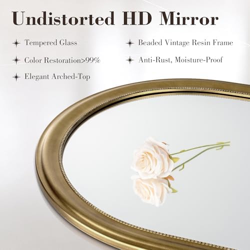 Axeman 24x36 Arched Wall Mirror, Decorative Bathroom Mirror, Traditional - Image 3