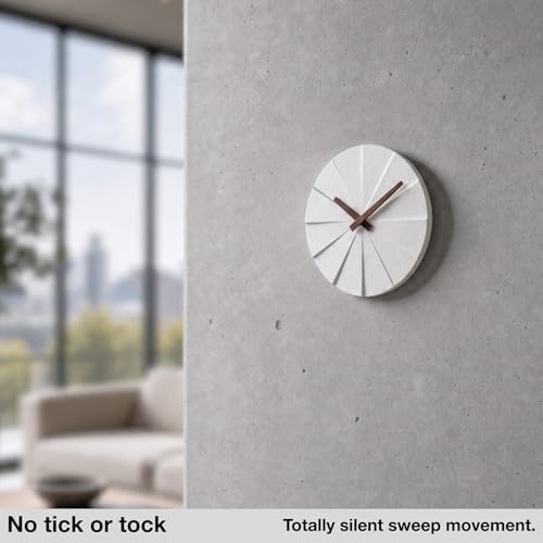 Driini Modern Wall Clock with No Numbers and Wooden Hands. White, 10.5 Inch - Image 2