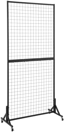 3' x 6' Grid Wall Panels Standing Wire Grid, Sturdy Display Rack by OUDUCK