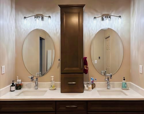 Frameless Oval Wall Mirror: Modern Glass Mirror 27.6x19.7 inch - Image 2