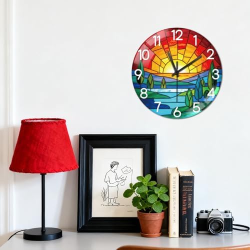 peacoblue Bohemian Sunset Wall Clocks Battery Operated - Image 5
