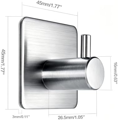 Fotosnow Adhesive Wall Hooks, 15lbs Stainless Steel Heavy Duty No Drill Towel - Image 2