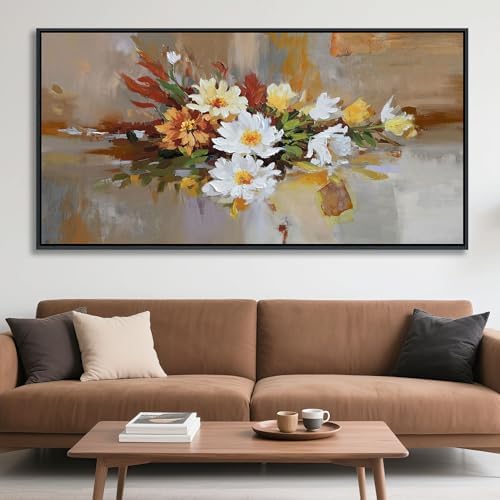 Yellow Floral Wall Art by Mofutinpo