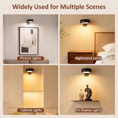 4 Pack Picture Lights for Wall, Rechargeable Magnetic Art Display Lights - Image 6