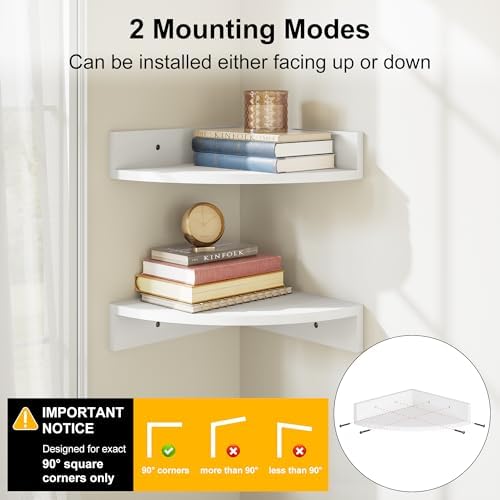 Alsonerbay Wood Corner Floating Shelves - Image 4