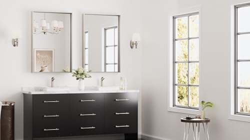 Keonjinn 24x36 Inch Nickel Bathroom Mirror - Image 2