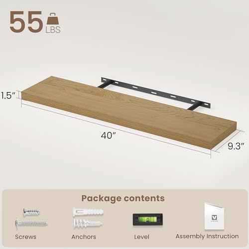 Vivelove Floating Shelves 9 inch Deep 40”Long Set of 2 - Image 3