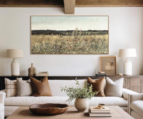 DJSYLIFE Oversized Framed Wall Art, Wildflower Landscape, 29.5 x 57.9 Inch - Image 6