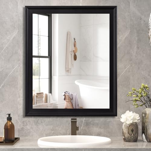 Black Wall Mirror for Bathroom, Rectangle Large 30 x 36 Inch Vanity Mirrors - Image 4