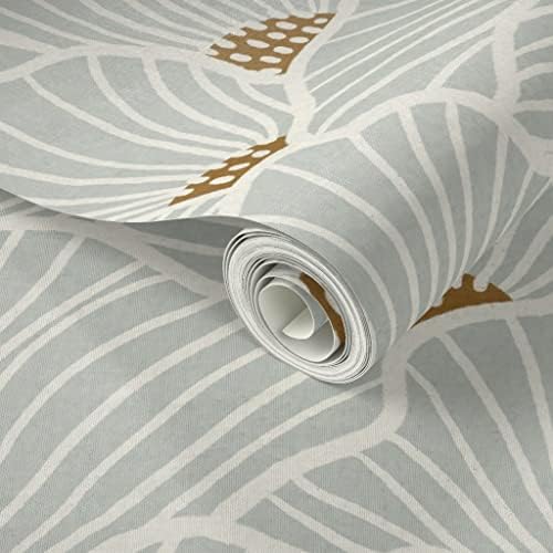 Spoonflower Neutral Flowers Peel and Stick Removable Wallpaper - Image 2