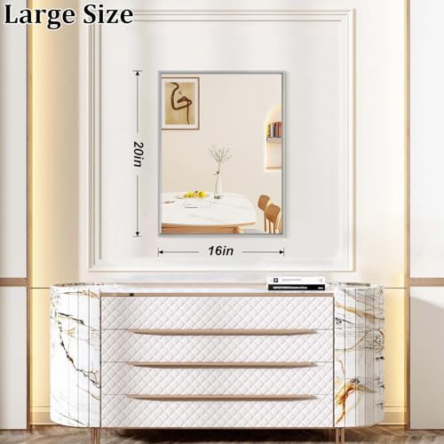 AAZZKANG Grey Wall Mirror Decorative Metal Framed Mirrors Modern - Image 2