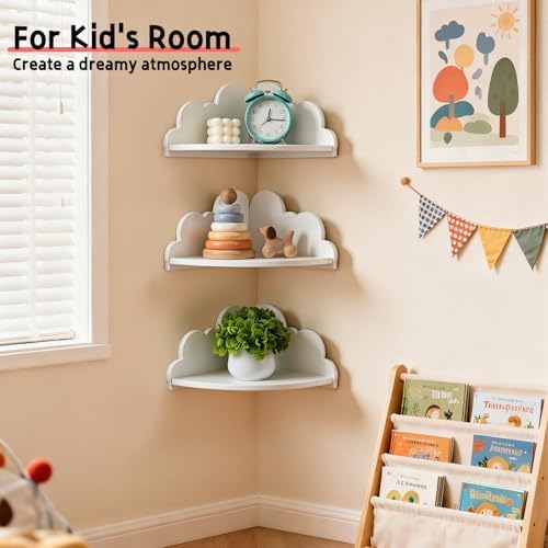Cloud Corner Floating Shelves Set 3 Wall Mounted - Image 5