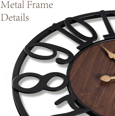 Vantic24 Inch Large Wall Clock, Arabic Numeral Wood Oversized Wall Clock - Image 5