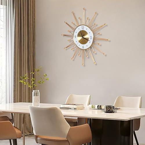 Large Wall Clock 20'' Modern Big Wall Clock Starburst Mid-Century Decor - Image 3