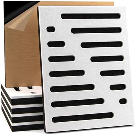 Art3d High-Density Acoustic Panel, Stripe Design, 16 x 12 in by Art3d