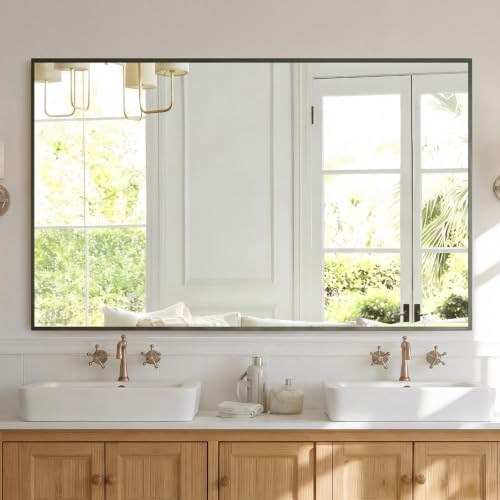 NEWBULIG 30" x 48" Black Rectangle Bathroom Mirrors by NEWBULIG