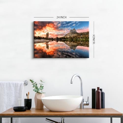 Nature Cathedral Lake Wall Art for Kitchen Wall Decor Mountain Forest Wall - Image 6