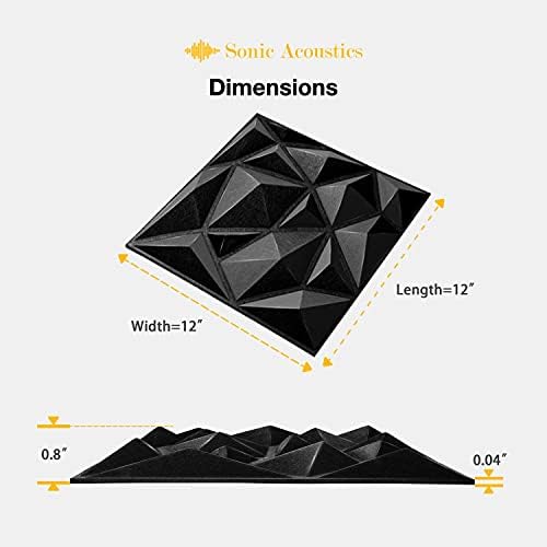 Sonic Acoustics 12 Pack 12 X 12 X 0.4 Inches Acoustic Absorption Panel - Image 4