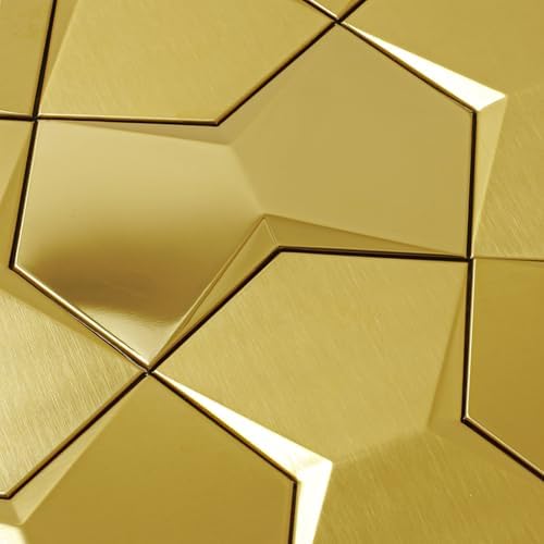 Blujellyfish 3D Gold Tile Metallic Long Hexagon Tile 3D Wall Panels - Image 5