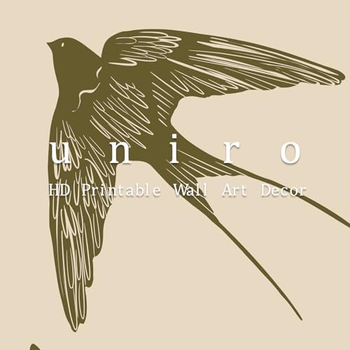 uniro Vintage Swallow Wall Art Cute Bird Canvas Prints Bedroom Bathroom Shelf - Image 6