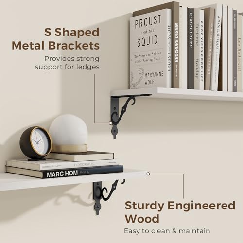 RICHFOCUS Floating Shelves for Wall Decor, 31.5W x 8D Shelves Set of 2 - Image 4