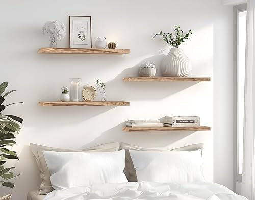 24 Inch Light Wood Floating Shelves - Image 2