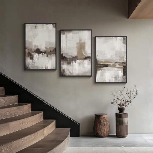 Large Framed Neutral Abstract Wall Art - Image 4