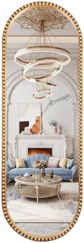 Oval Full Length Mirror, Living Room, Antique Gold by Fobule