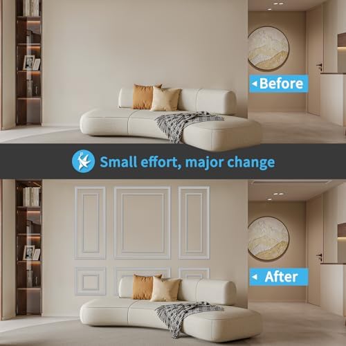 Art3d Premade Bilinear Frame Wainscoting Molding Set, 6 Separate Frame - Image 2