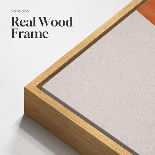 Framed Abstract Boho Orange Yellow Neutral Wall Art Bedroom, 16x24 Inch - Image 5