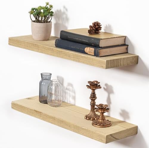 Fun Memories 24 Inch Reclaimed Wood Floating Shelves by FunMemories