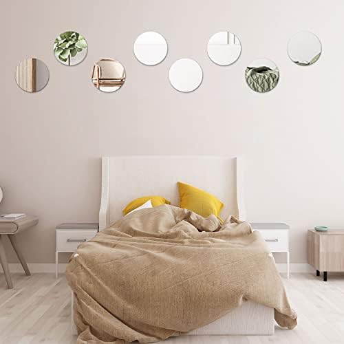 4Pcs 6 inch Glass Round Mirror Tiles, Small Circle Craft Mirror - Image 4