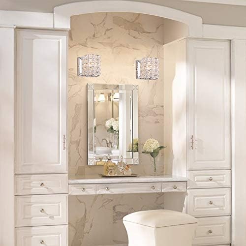 Crystal Wall Sconce Set of Two, Modern Wall Lamp 1 Light Lighting Fixtures - Image 3