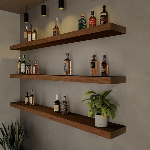 ROGMARS 60 Inches Long Walnut Floating Shelves - Image 5