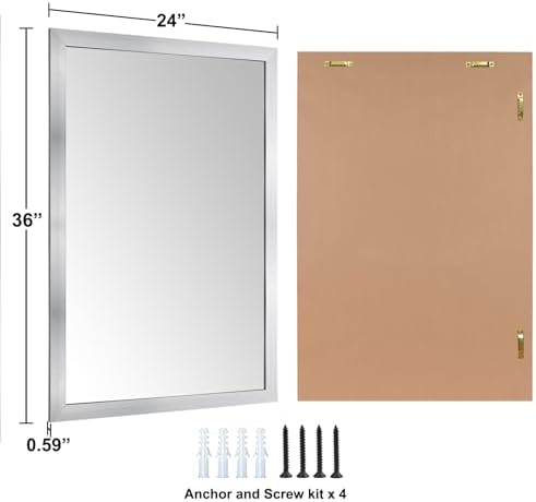 Bathroom Mirror for Over Sink 36x24 Inch Rectangular Wall Mirror - Image 2