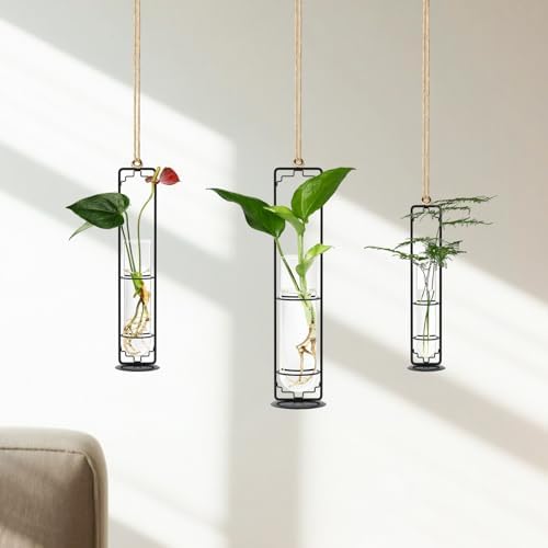 MIPON Metal Hanging Plant Propagation Station, 3 Size Glass Test Tube - Image 3