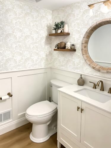 Ismoon Beige Wallpaper Peel and Stick Wallpaper Boho 17.3in x 6.56ft Neutral - Image 2