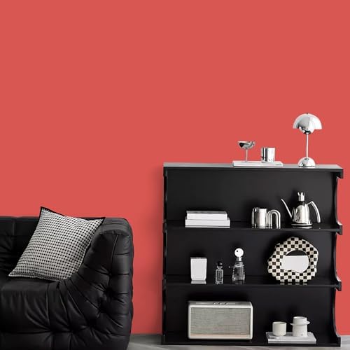 Red Peel and Stick Wallpaper 15.7"x1180" Solid Colour Contact Paper Modern - Image 3