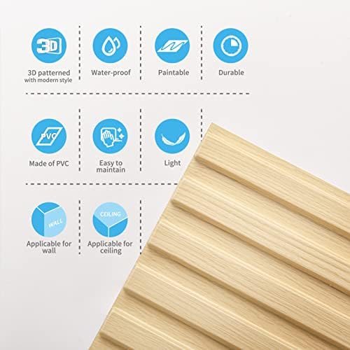 Art3d 3D Fluted Textured Slat Wall Panels, 19.7 x 19.7 in - Image 6