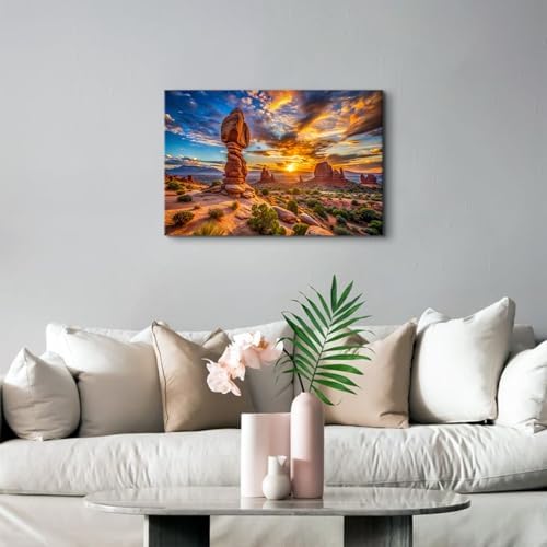 Arches National Park Wall Art Nature Sunset Desert Pictures Living Room Wall - Image 3