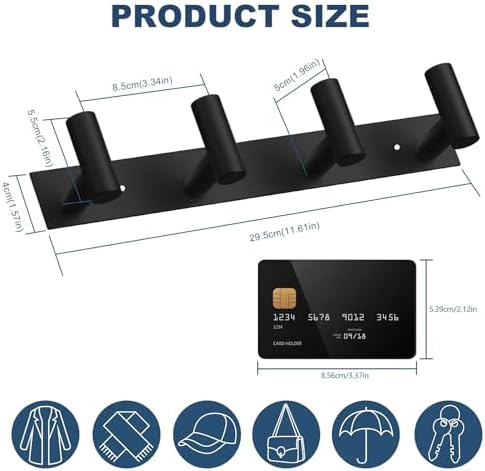 VAEHOLD 2PACK Hat and Coat Wall Mount Rack - Image 5