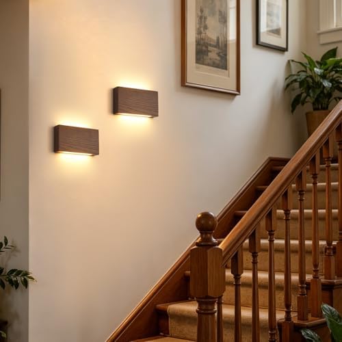 Modern LED Wall Sconce, Linear Wood LED Wall Mounted Lamps, Minimalist Up Down - Image 4