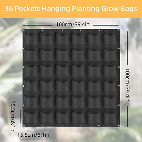 Hanging Planting Grow Bags, 36 Pockets Hanging Vertical Wall Planter Wall - Image 2