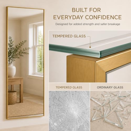 58"x21" Full Length Mirror, Floor Mirror Full Length Gold - Image 6
