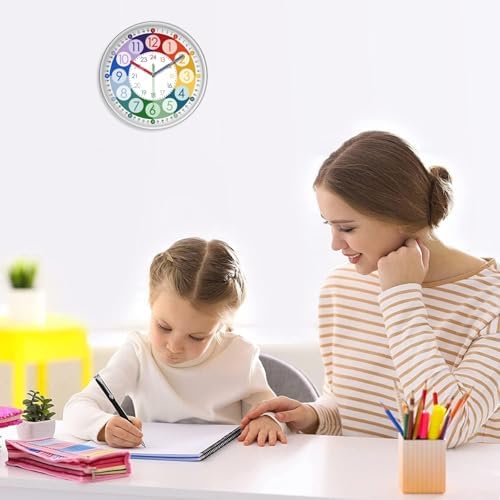 XFM 2 Pieces Colorful Learning Clock - Image 3