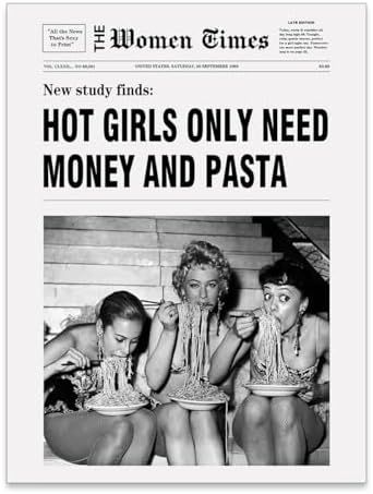 MWZUPQ Trendy Black And White Aesthetic Poster Vintage Newspaper Wall Art by Unknown
