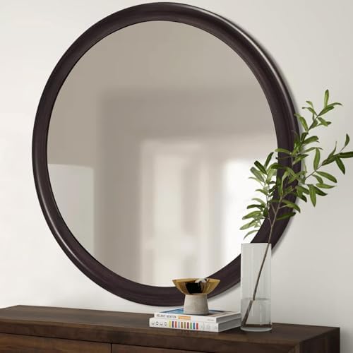 Round Wall Mirrors 30 Inch, Rustic Bathroom Mirror by Culer
